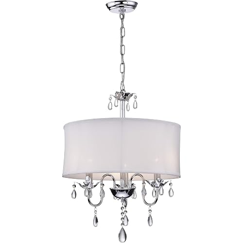Warehouse of Tiffany Melissa Crystal Chandelier, 24" H x 18" D, White