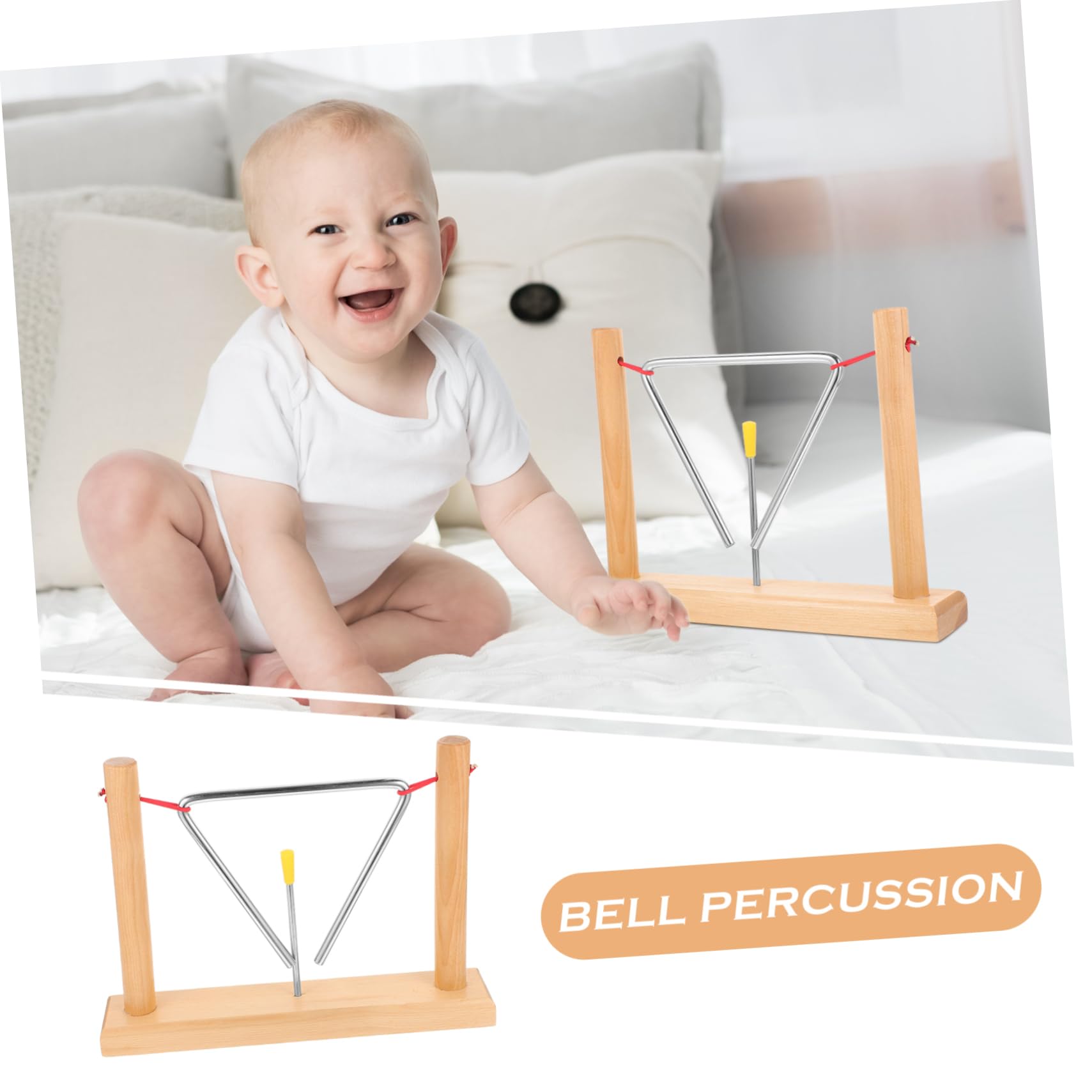 UPKOCH Instrumento Musical Triangular Percusión de Campana Triangular de Metal Juguete Educativo para Niños Y Niñas