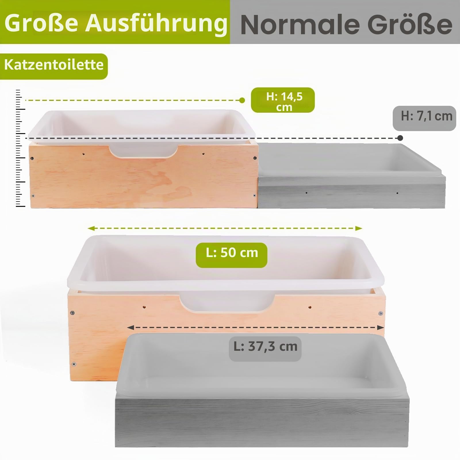3 in 1 Extra große Heu-Futterstation mit Katzentoilette und Hölzerner Hasentoilette, für Zwergkaninchen, Meerschweinchen, Chinchillas, Hamster, Frettchen und andere Tiere