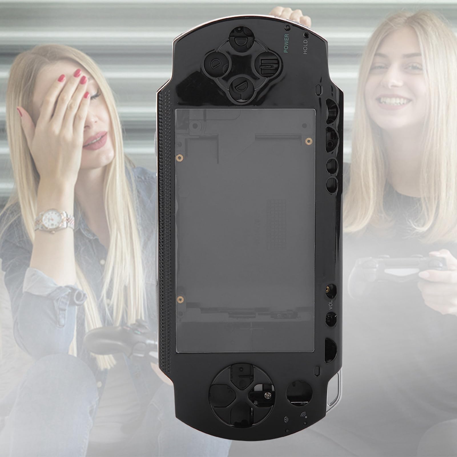 Carcasa de Repuesto 1000, Carcasa Antideslizante de Protección Fuerte Fácil de Cambiar con Botones, para Periféricos de Juego de Carcasa PSP1000 (Negro)