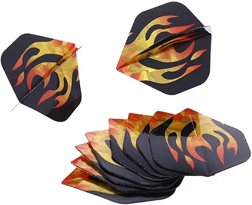 Dartfellas Holograma Great Balls of Fire Flames Durable Strong Dart Vuelos para dardos de acero y punta suave (10 vuelos)