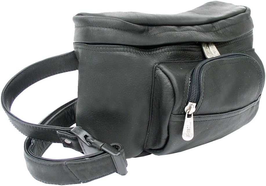 Piel Leather Carry-All Waist Bag, Black, One Size