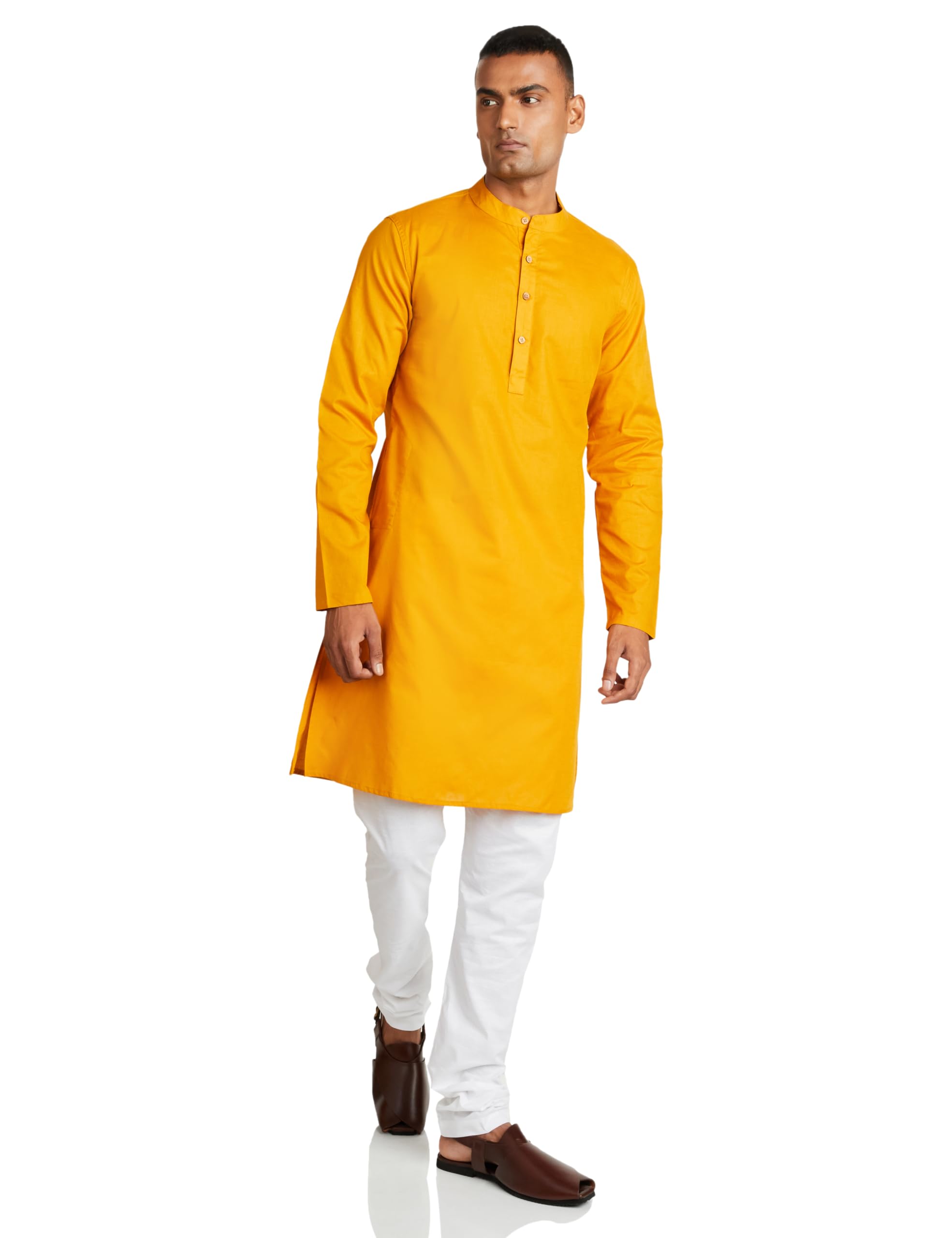 amazon brand - symbol Men's Cotton Solid Long Kurta Pyjama Set (2pcs)-picture-38
