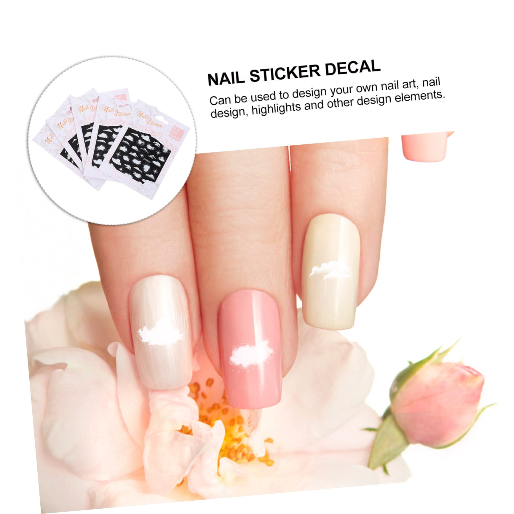 Healeved 25hojas Pegatinas De Arte Para Uñas Calcomanías Embossed Para Manicura Decoración Semipermanente Para Uñas Para Diseños Únicos
