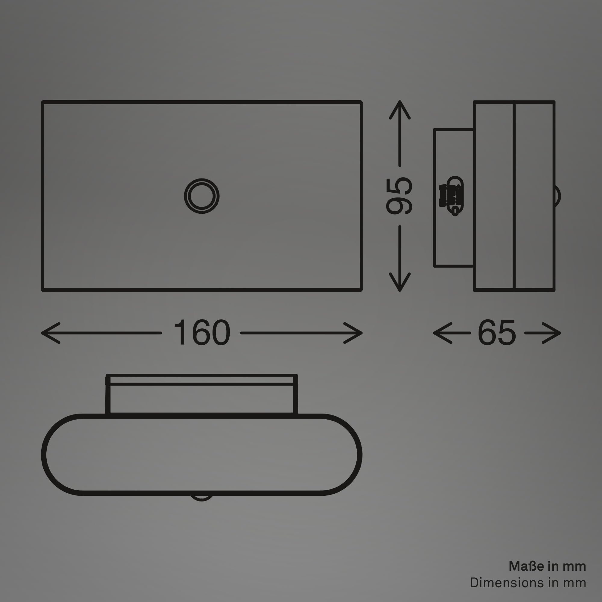 BRILONER Sticklights - Aplique pared sin cable con sensor de movimiento, batería recargable, lampara magnetica, aplique recargable, 16x9,5x6,5 cm, negro