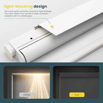 Motorized Blinds No Drill Automatic Blinds for Windows Cordless Roller Shades Electric Blinds with Remote Control Smart Blinds(0.5 x 72) (White, 34.5 x 72)