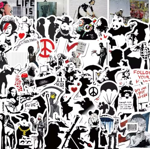Paquete de 60 pegatinas de arte de graffiti de Banksy para vendidos y amantes