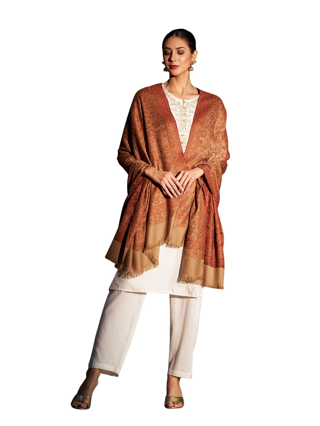 zamour Women's Faux Pashmina Woven Kani Woollen Shawl-picture-34