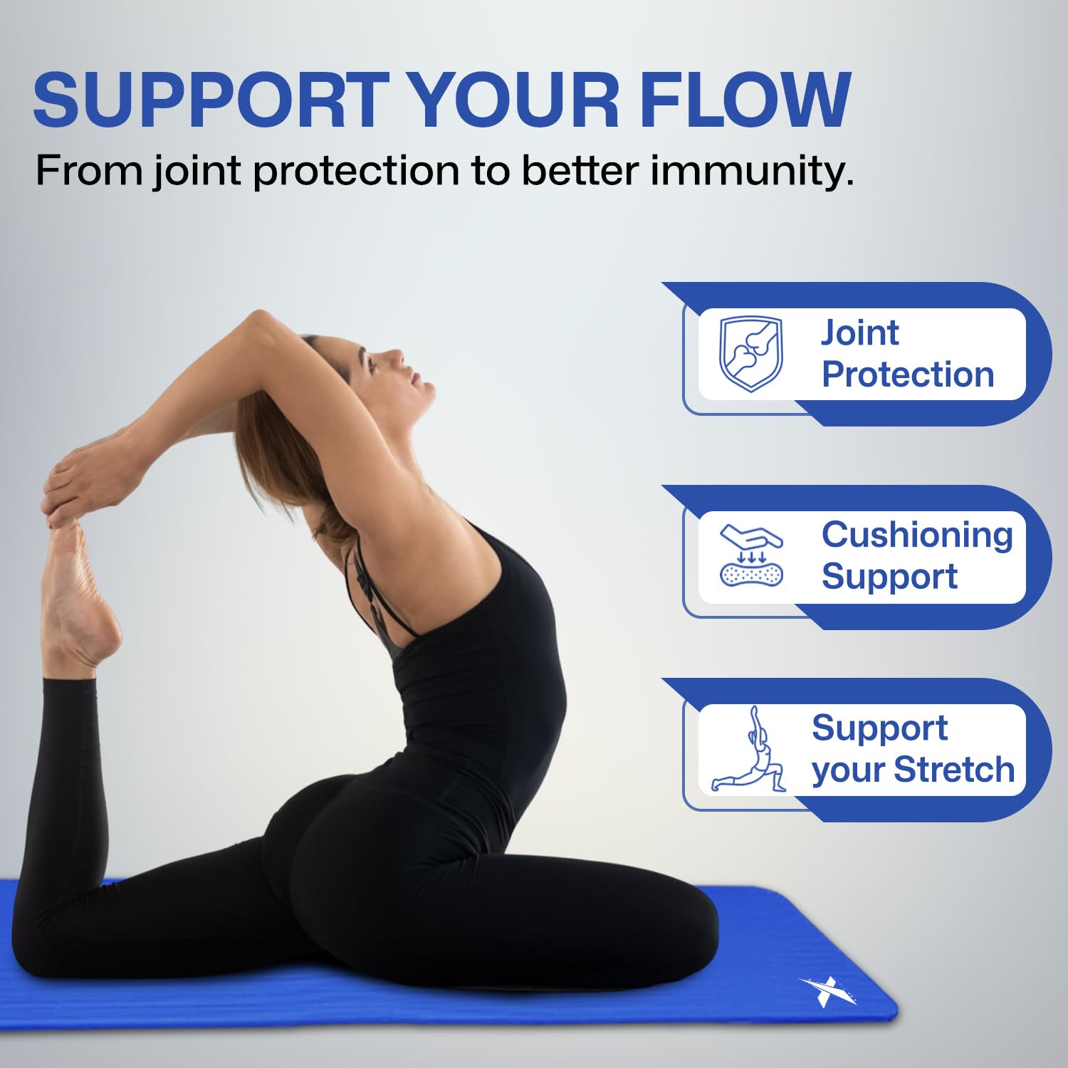 Xn8 Sports Yoga mat 10mm & 15mm Thick NBR Exercise Mat - Non-Tearable Pilates Mat with Extra Carry Strap - Yoga Mats for Women Men for Aerobics Lunges Planks Indoor & Outdoor 61Lx20Wx1.5 & 1Th - Image 7