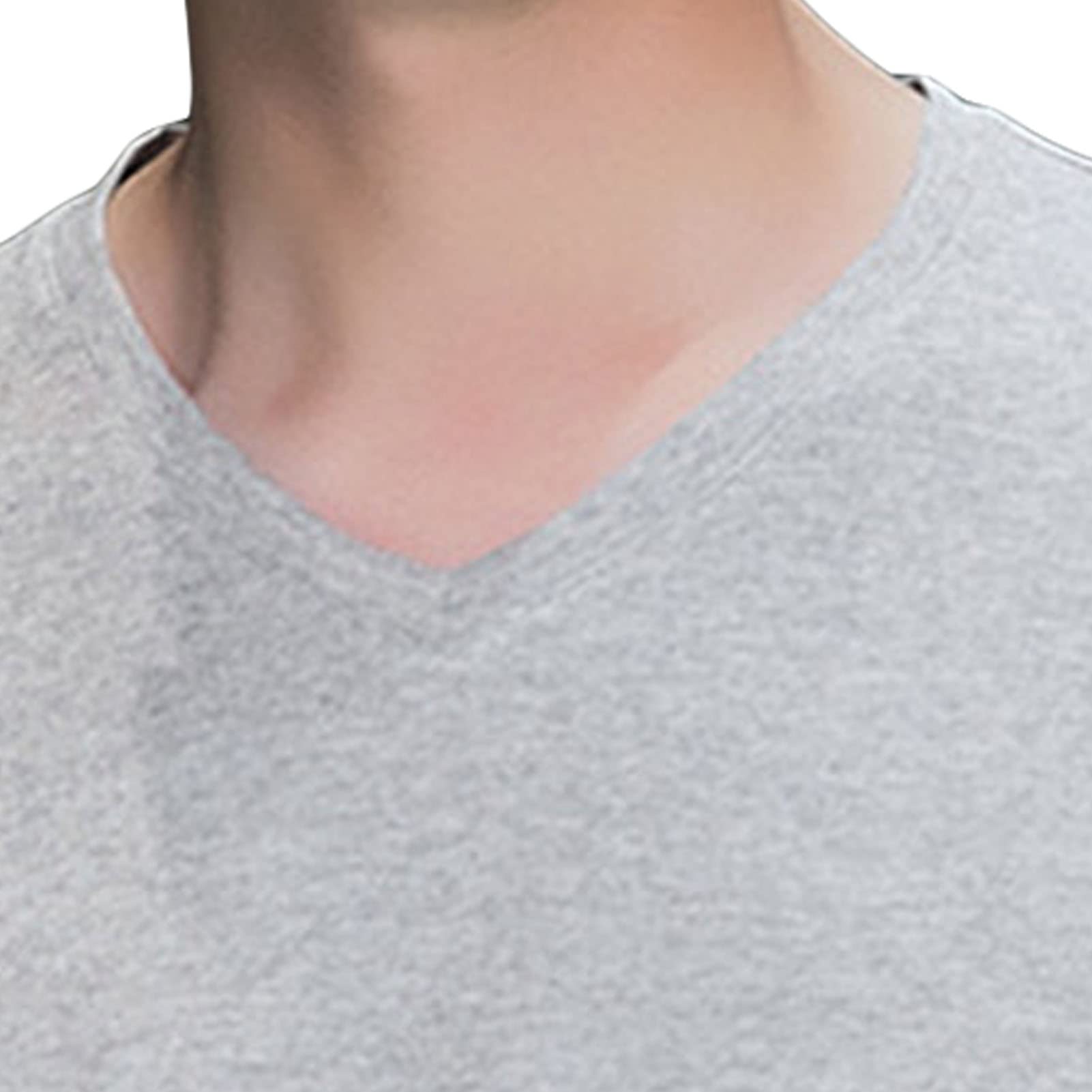 Men's Fashion Long Sleeve Shirts Soft Stretch V Neck Basic Cotton Tees Crew Neck Classic Casual Pullover T-Shirt (Medium,Grey 1)