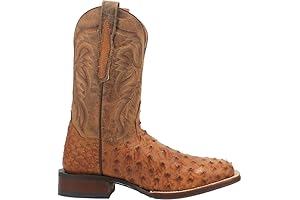 Dan Post Men's Alamosa Ostrich Square Toe Casual Boots Mid Calf - Brown