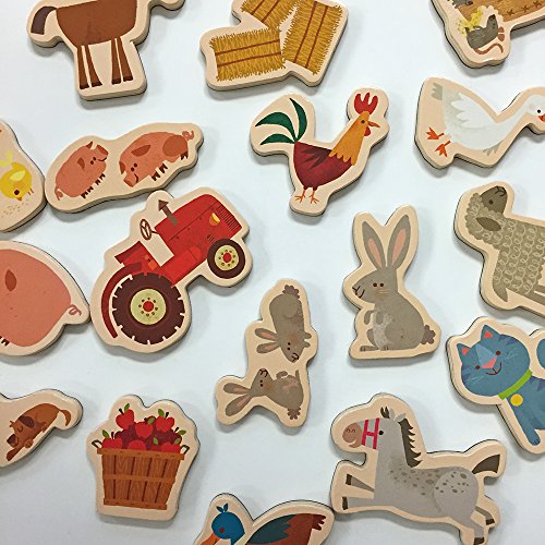 Mudpuppy 9780735333482 On The Farm Wooden Magnetic Shapes thumb #1