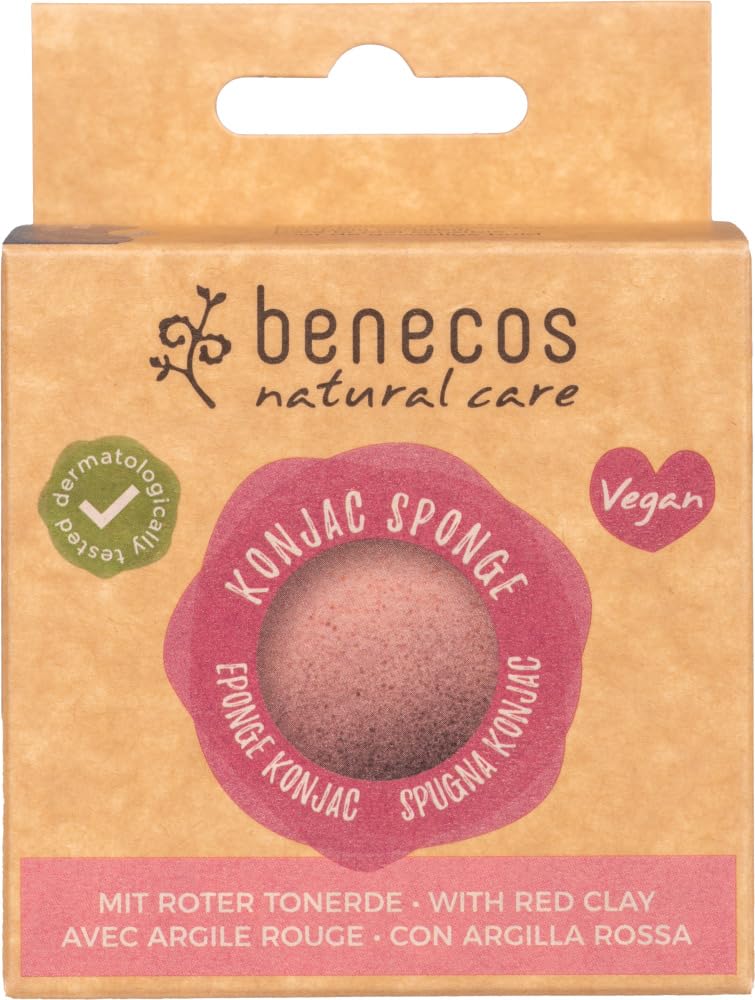 Natural Konjac Sponge red clay 12 x 1 Stück
