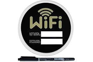 Round WiFi Sign Acrylic WiFi Password Sign for Home with Black Marking Pen