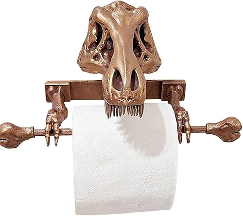 Miniatura 3 de Portarrollos de papel higiénico de dinosaurio, estante de papel higiénico de esqueleto, dispensador de papel higiénico de aleación de aluminio