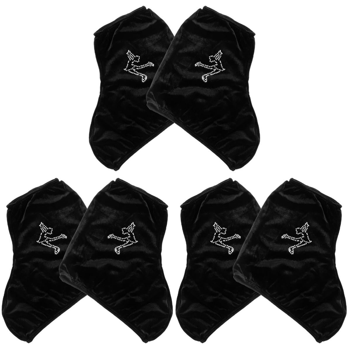 Didiseaon 3 Pares Fundas para Patines de Hielo, Poliéster Negro, Talla