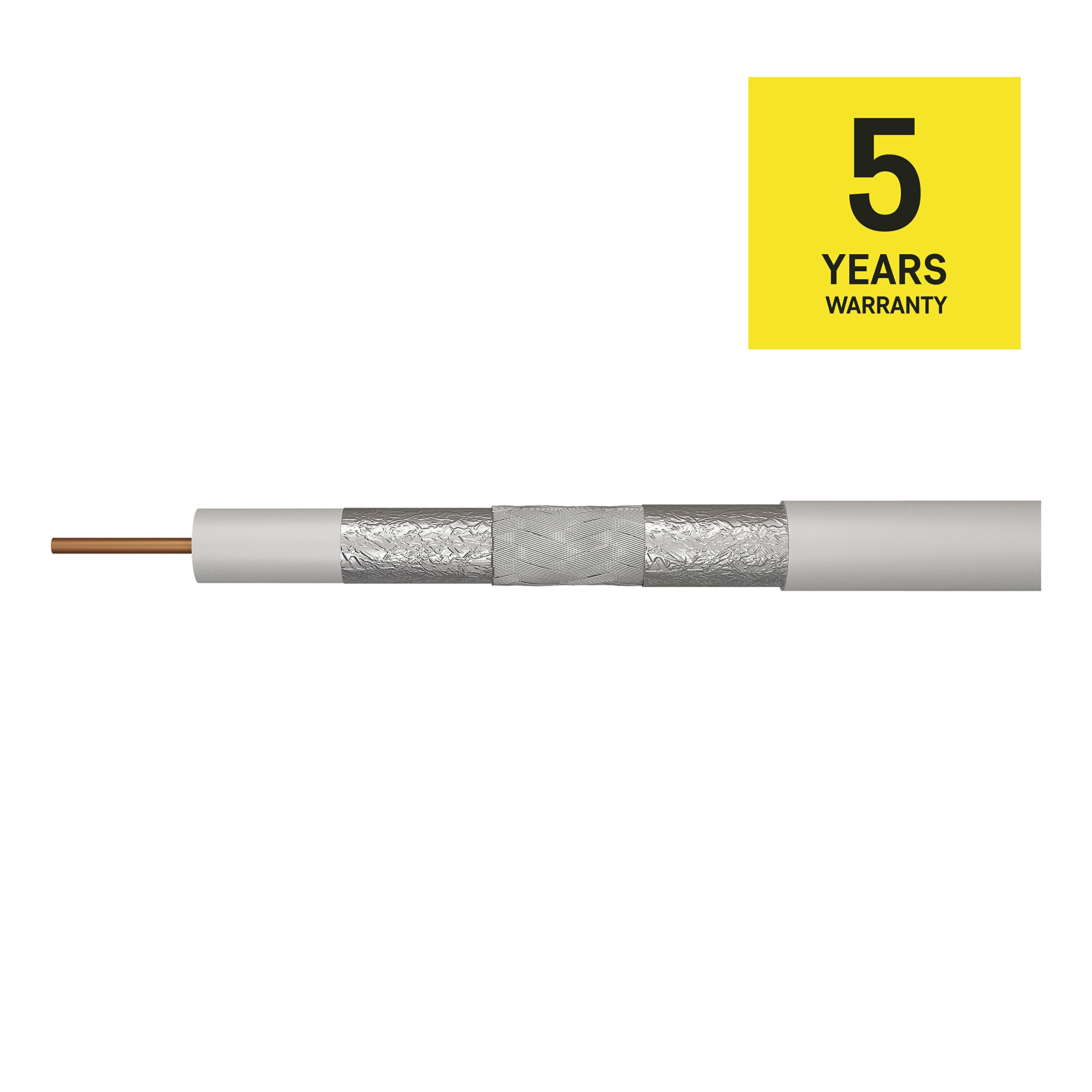 EMOS Kabel antenowy 100 m biały, kabel koncentryczny CLASS A do SAT, TV i CCTV, typ CB115, potrójnie ekranowany kabel telewizyjny, kabel satelitarny o wymiarach ekranowania 100 dB, opór 75 omów