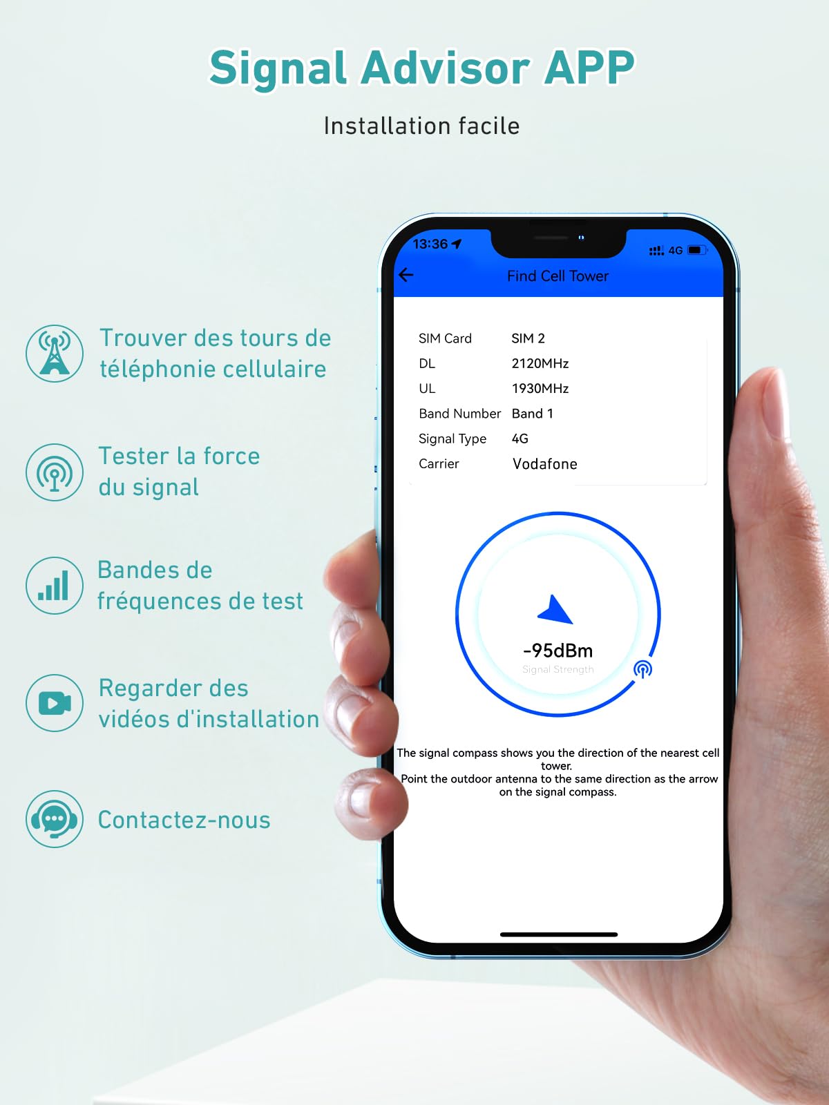 Amplificateur Reseau Mobile Répéteur 4g 3g LTE pour Tous Les Opérateurs - Bande 1/3/7/8/20 Amplificateur GSM pour Le Bureaux à Domicile - Amplificateur 4g Support Multi-Appareils