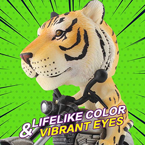 DINOBROS Tiger and Elephant Toys for Kids Toddlers 3-7 Years Old 2 Pack Friction Animal Motorcycle Car Toys for Boys and Girls