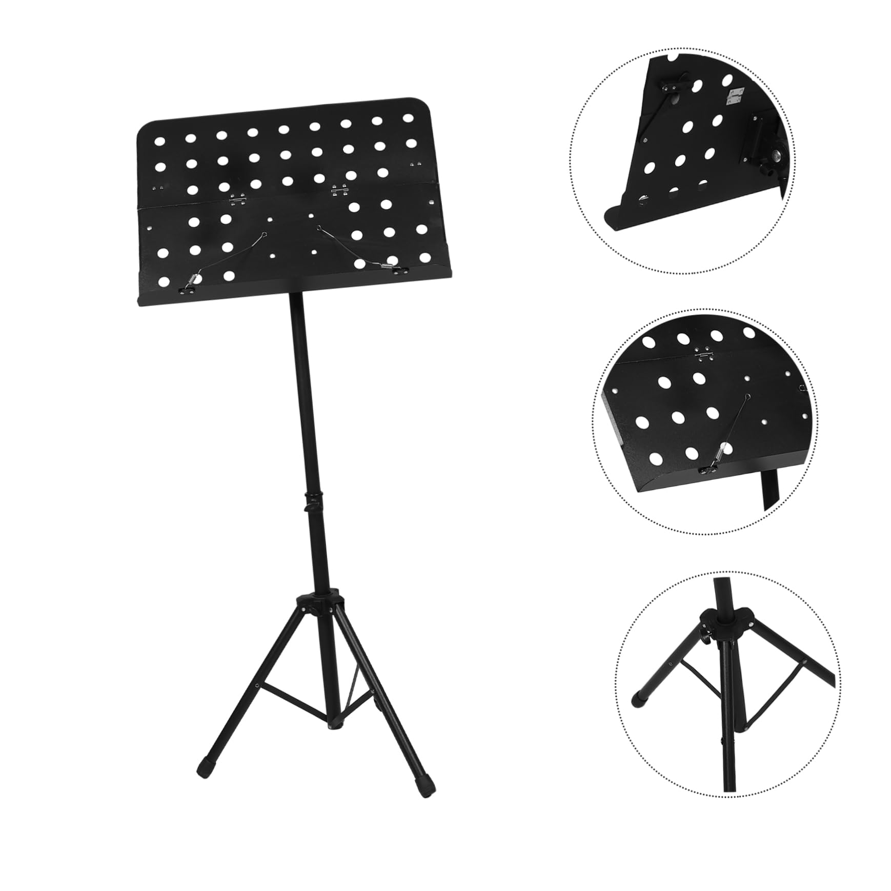 Atril para Partituras Plegable Portátil Negro con Altura Ajustable | Plástico E Hierro, para Piano E Instrumentos, Uso en Viajes y Práctica, Imagen Profesional