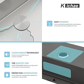 Kichae 28 Kitchen Sink Drop In - 28x22 Inch Drop Sink