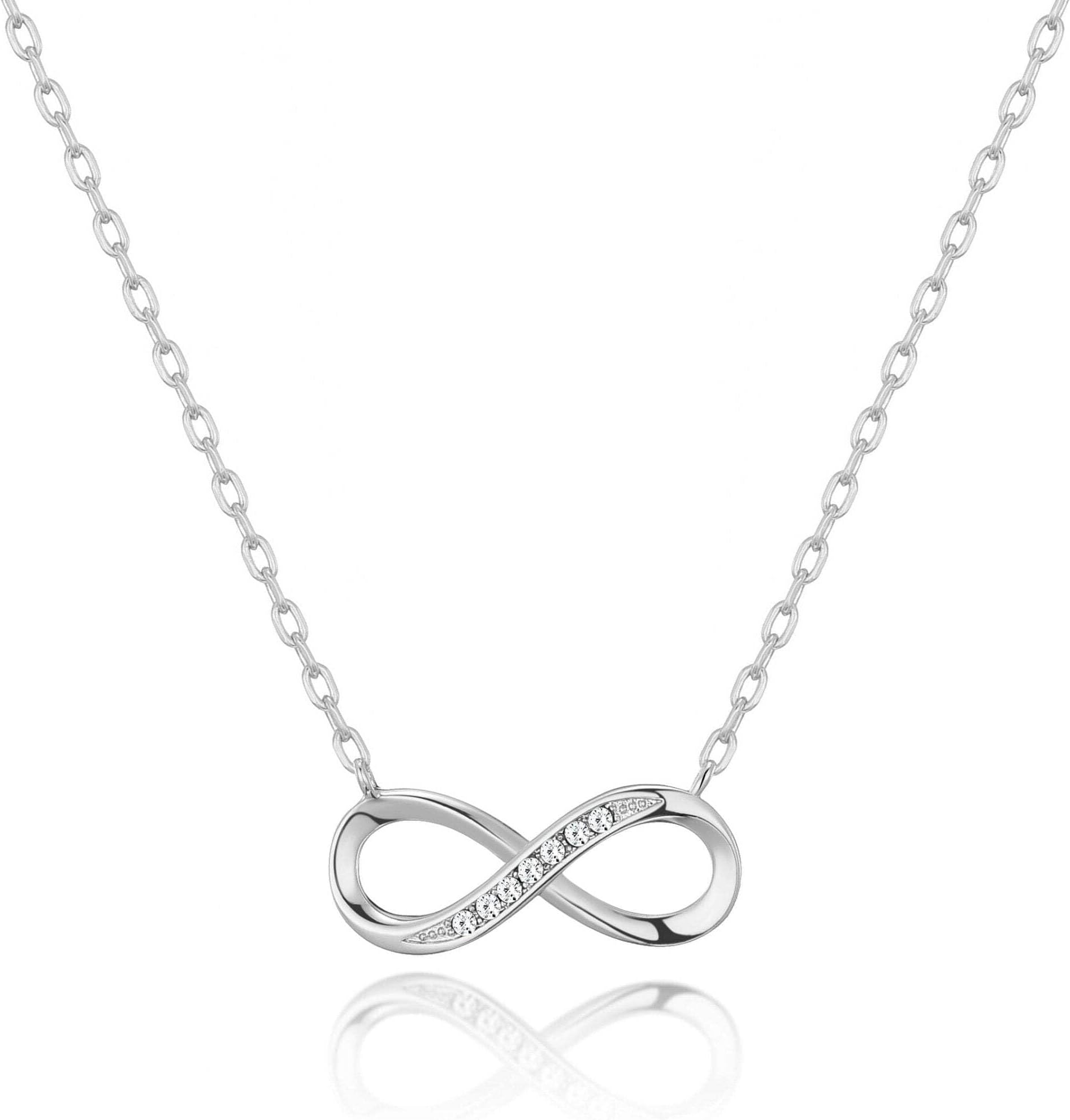 Silver Plated Infinity Pendant Necklace Created with Zircondia® Crystals