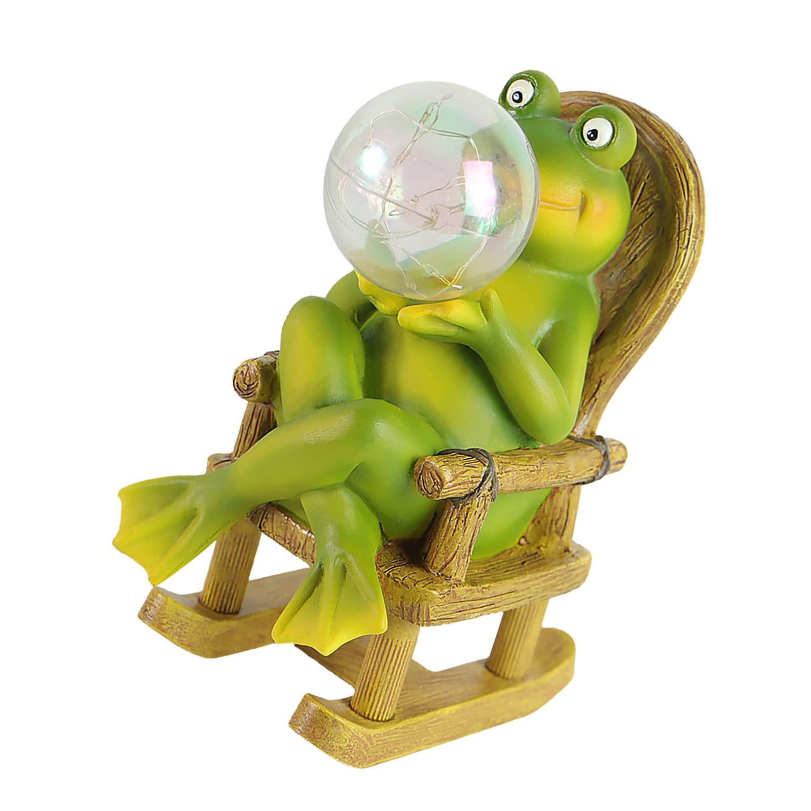 Kalttoy Weather Resistance Solar Frogs Model Statue Figurine with Solar Lighting for Yard and Garden Patios Displaying Decoration Frogs Ornament