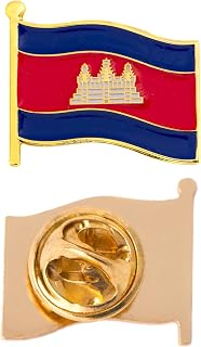 Desert Cactus Cambodia Lapel Pin Country Enamel Made of Metal Souvenir Hat Men Women Patriotic (Waving Flag Pin)
