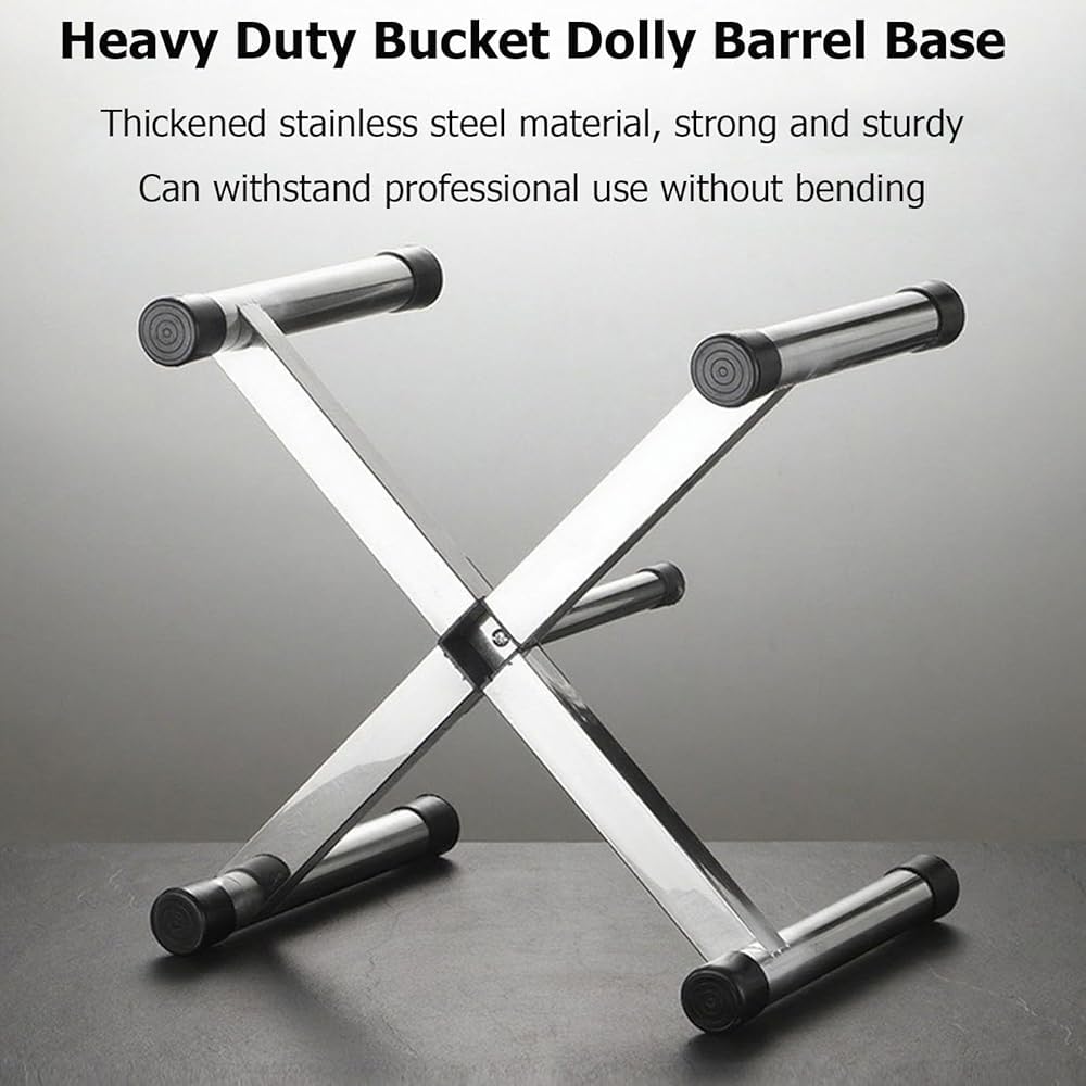 Soporte de barril resistente, base elevada de acero inoxidable para cubos y hogueras, soporte duradero para contenedores de alimentos, estructura estable versátil para uso en exteriores