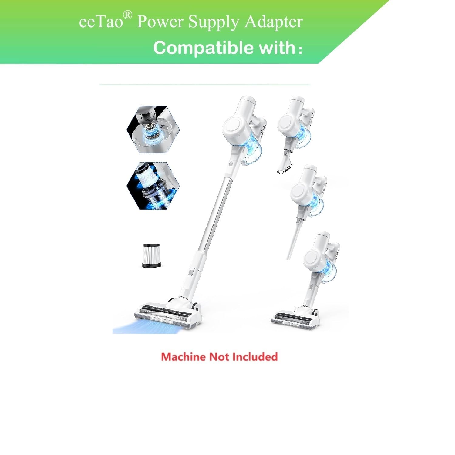 eeTao Replacement Charger Compatible with OLIXIS 205H XCQ-G01-WT XCQG01WT Cordless Stick Vacuum Cleaner 21.6V DC Battery Power Supply Adapter Cable Cord