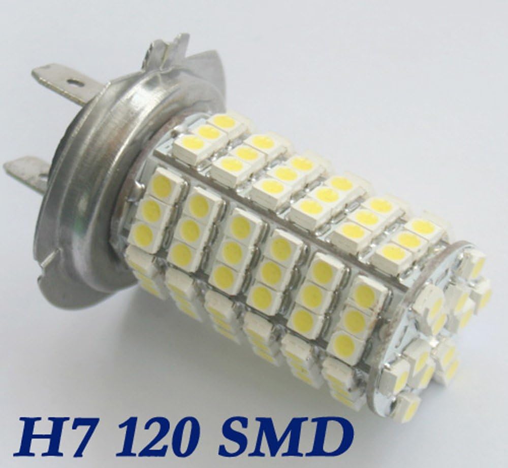 1 Pair H7 120 LED 3528 SMD Xenon Fog Light Bulb High Power White