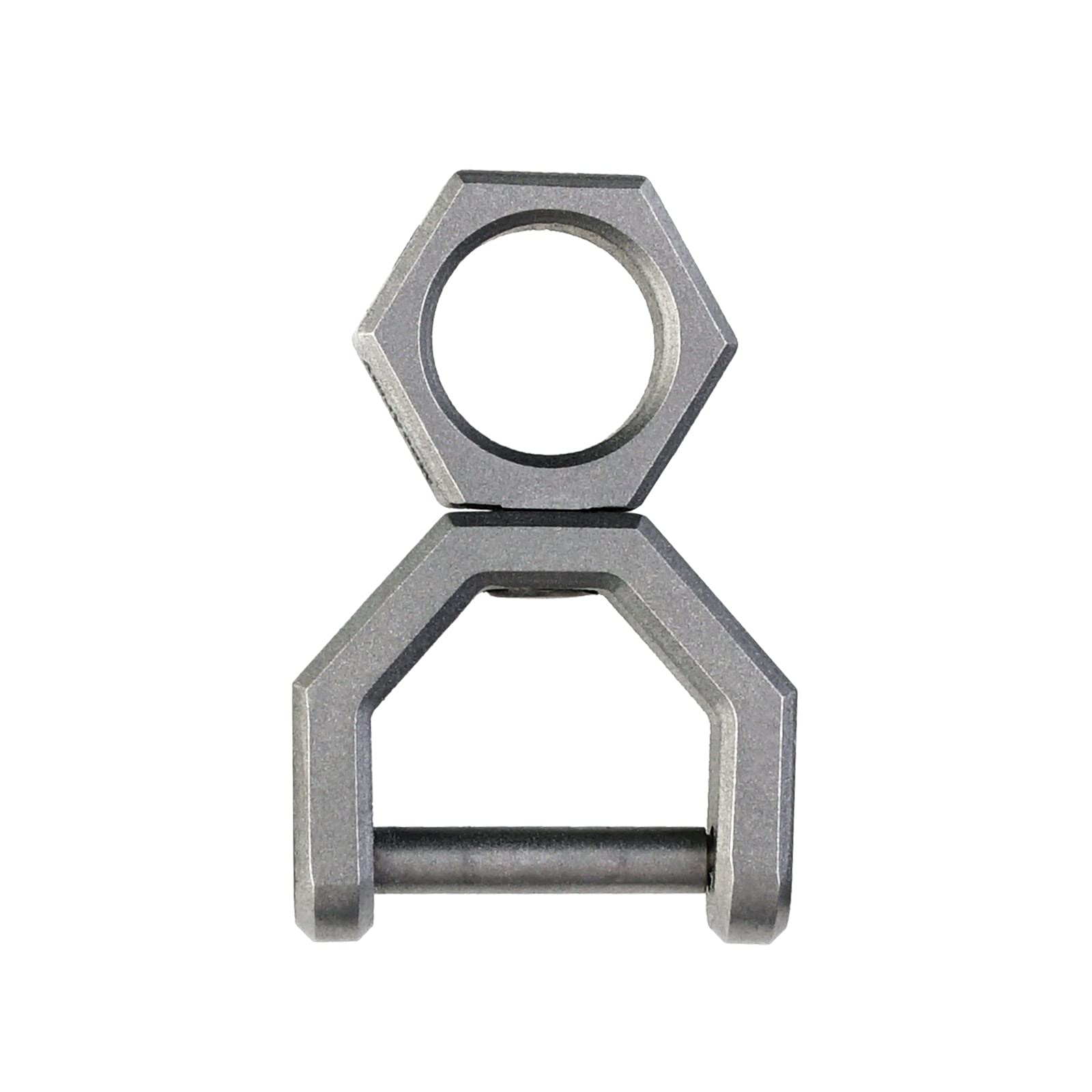 MecArmy CH5 Titanium Rotatory D Shape Key Ring, Utility Keyring with Screw Shackle, Car Key Tool Key Ring for Everyday Carry - Grey - Medium (Medium)