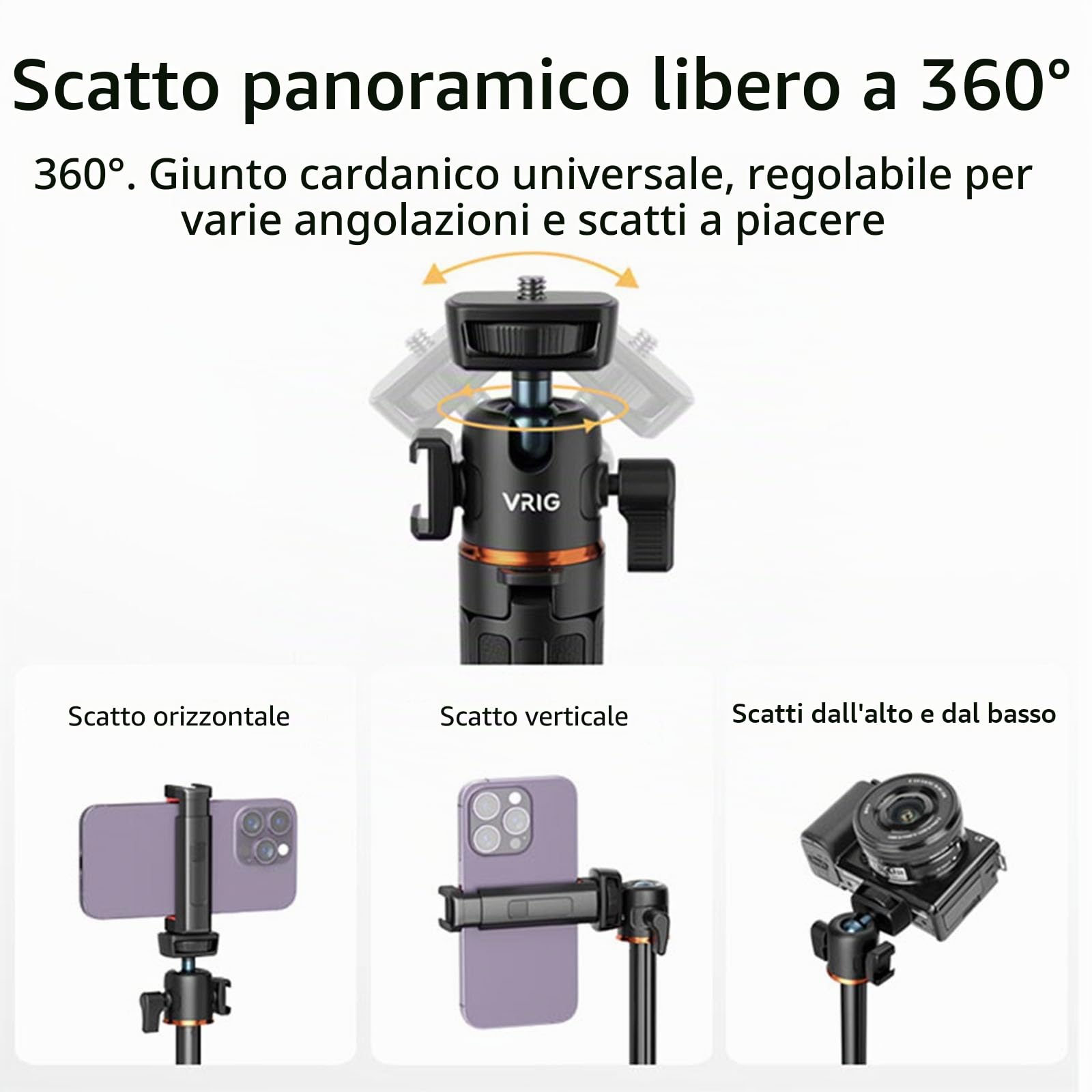 Treppiede estensibile Selfie Stick per DJI Osmo Pocket 3 Lunghezza asta regolabile con giunto cardanico girevole per Insta360 ONE X3/X2