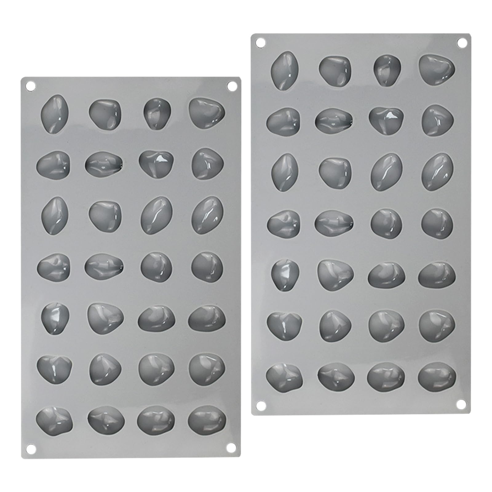 GANAZONO 2 Pezzi Stampo in Silicone Creativo 28 Cavità a Forma di Ciottolo per Cioccolato e Dolci, Flessibile e Versatile per Preparazioni da Forno e Decorazioni Festive