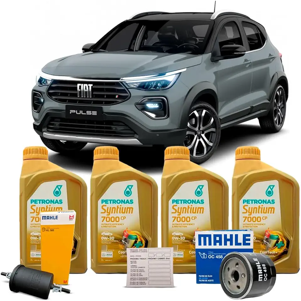 Kit Troca 4 Oleo Petronas 0W30 + Filtros Fiat Pulse 1.0 Turbo 2022 a 2024