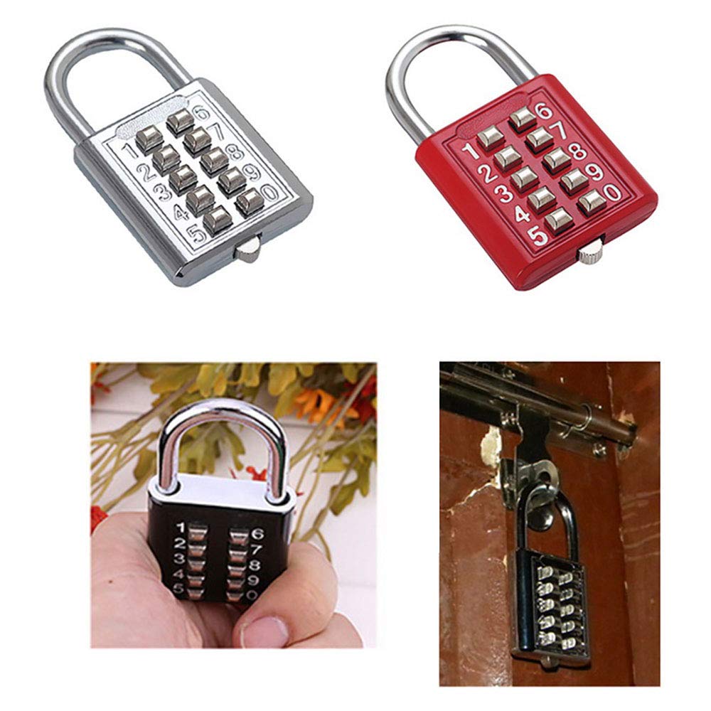 Combination Locks 10 Digit Outdoor Waterproof Anti Rust Padlock Keyless Resettable Zinc Alloy for School Gym Locker, Hasp Gate, Fence, Storage, Case, Cabinet, Toolbox