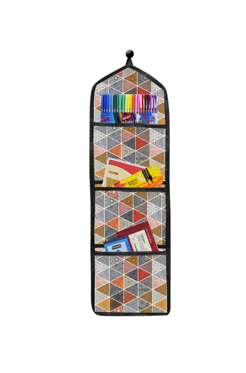 CloudHub PVC Water Proof Wall Hanging Storage Bag 3 Pocket Lovely Decorative Hangers Bag in Multicolour
