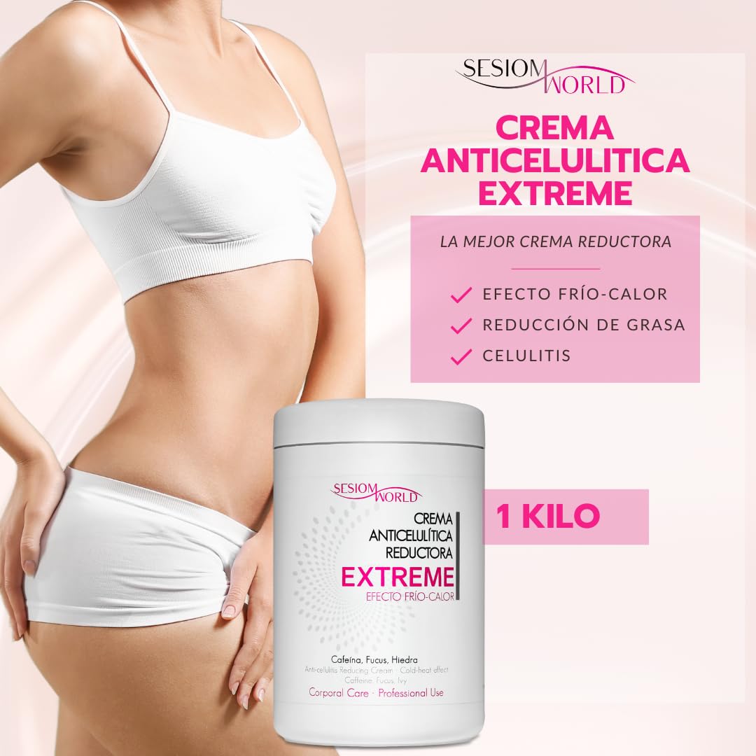 CREMA EXTREME ANTICELULITICA REDUCTORA Efecto Frío-Calor sesiomworld 1 kilo