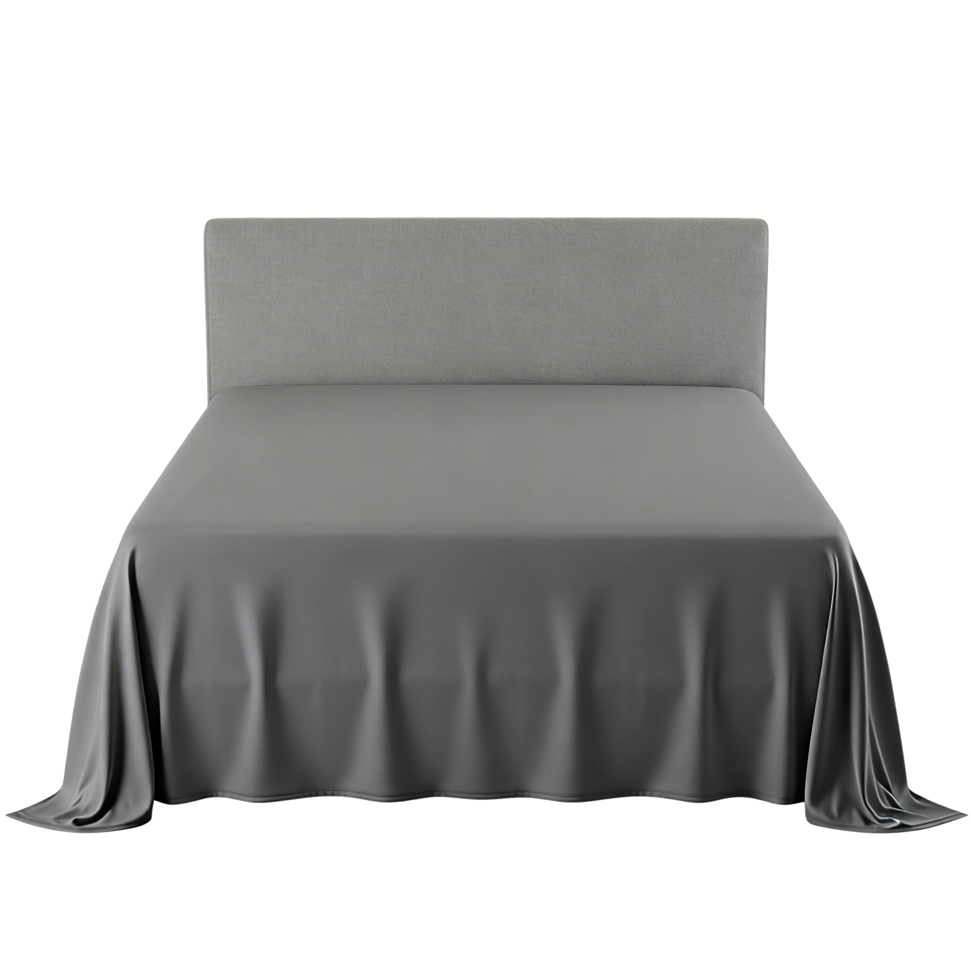 Homely Ideas Charcoal Single 90 GSM Brushed Polyester Microfiber Flat Sheet – Easy Care Bed Sheet, Soft & Breathable Lightweight Bedding, Wrinkle & Fade Resistant,Everyday Luxury Comfort