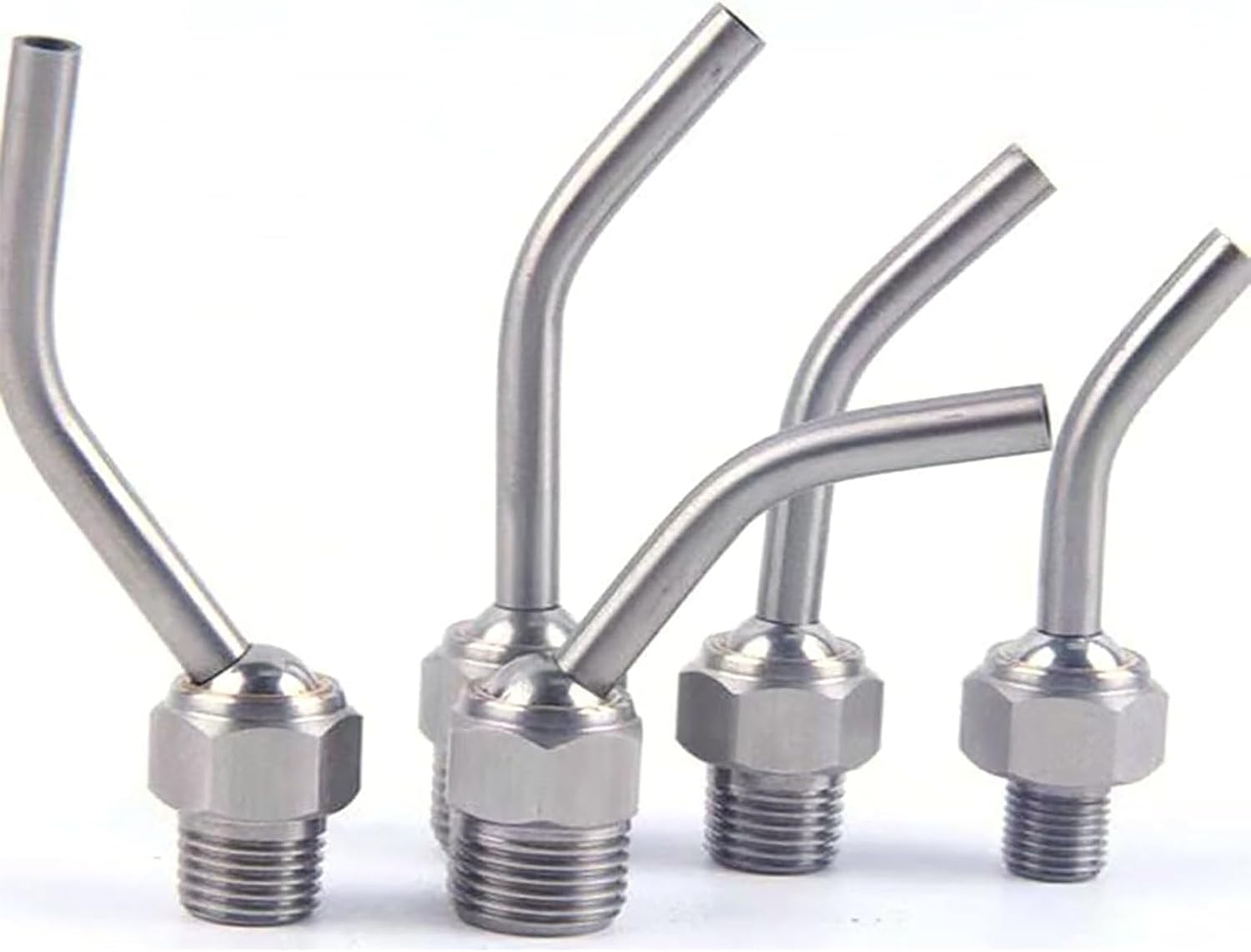 304 Stainless Steel coolant is Aimed at CNC Lathe Cutting Nozzle,360°Steering high Pressure Cutting Oil Cooling Industry Nozzle air Blowing Nozzle M10*1.0_Tube length 40mm(1.57in)(10 Pieces nozzles)