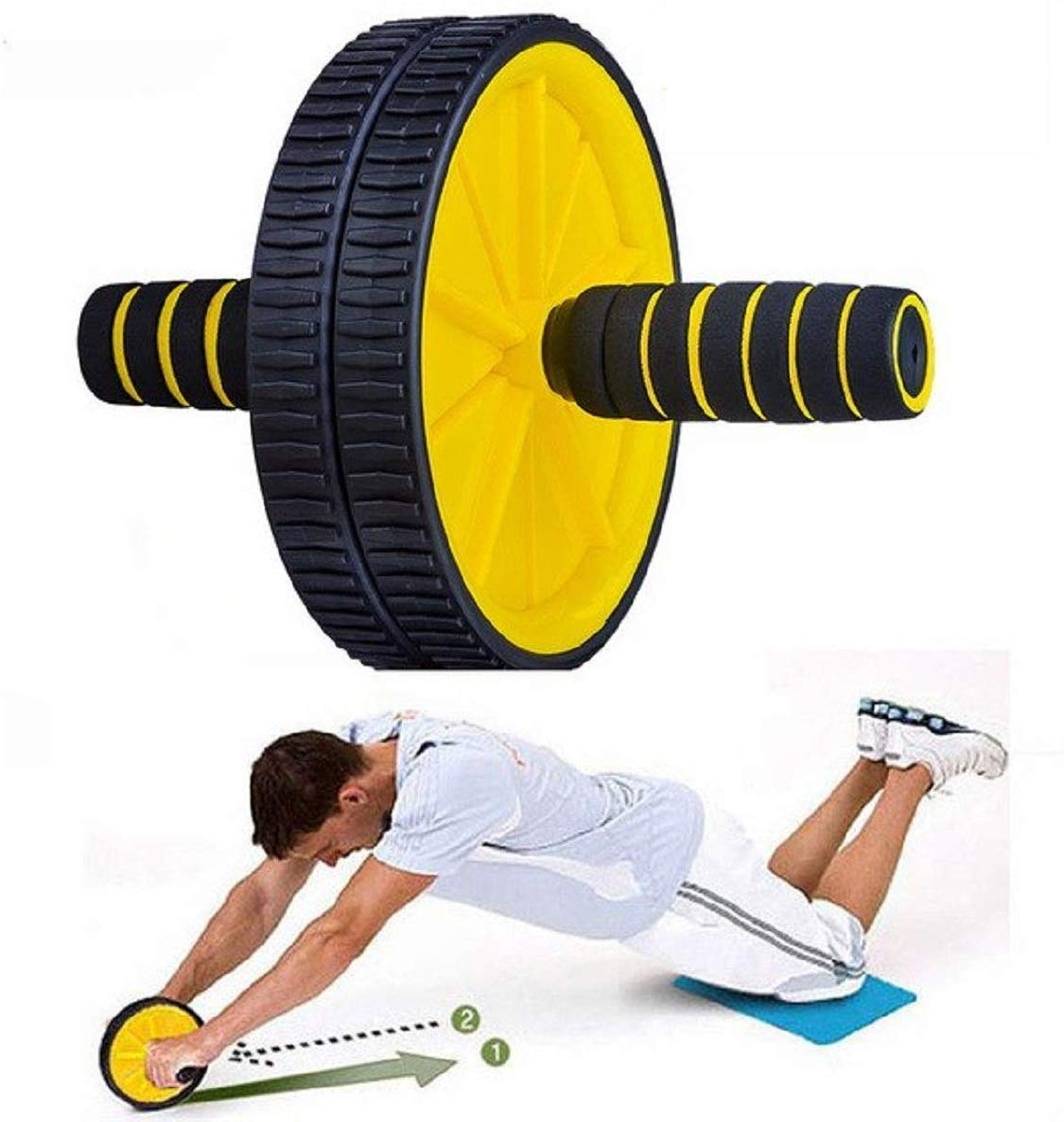 Fbx Ab Roller for Core & Abdominal Training (Black), Material: Blend