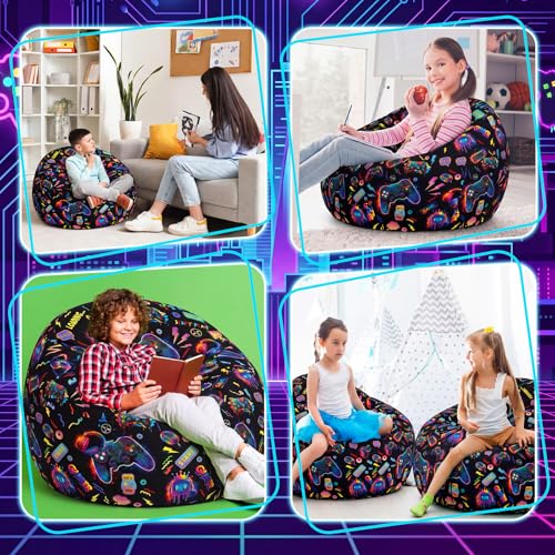 Boao 27'' Large Game Kids Bean Bag Chairs Cover Plush Storage, No Filling by Boao - Image 6