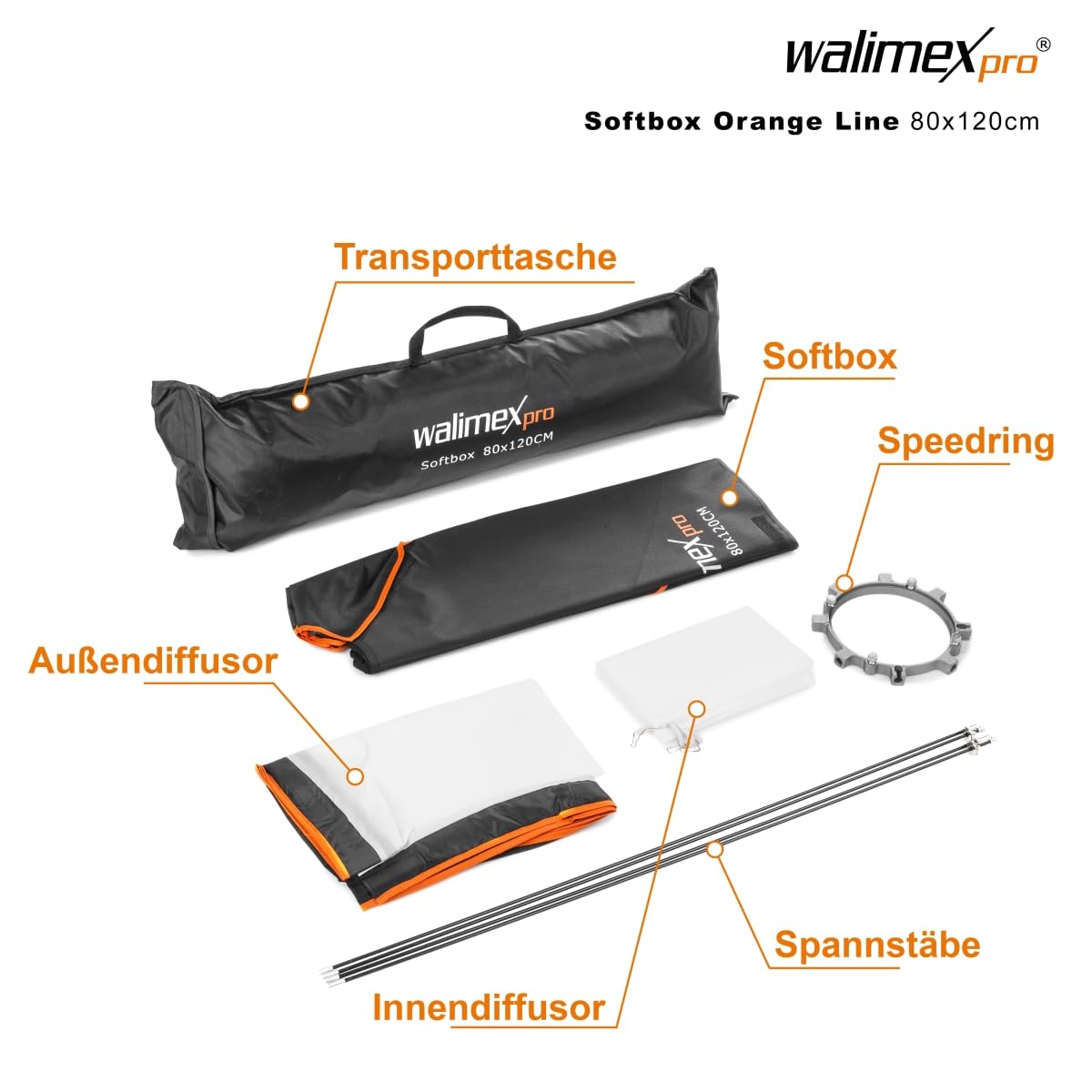 Walimex pro Softbox Orange Line 80x120
