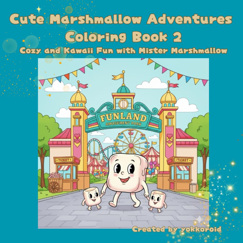 Cute Marshmallow Adventures Coloring Book 2: Cozy and Kawaii Fun with Mister Marshmallow