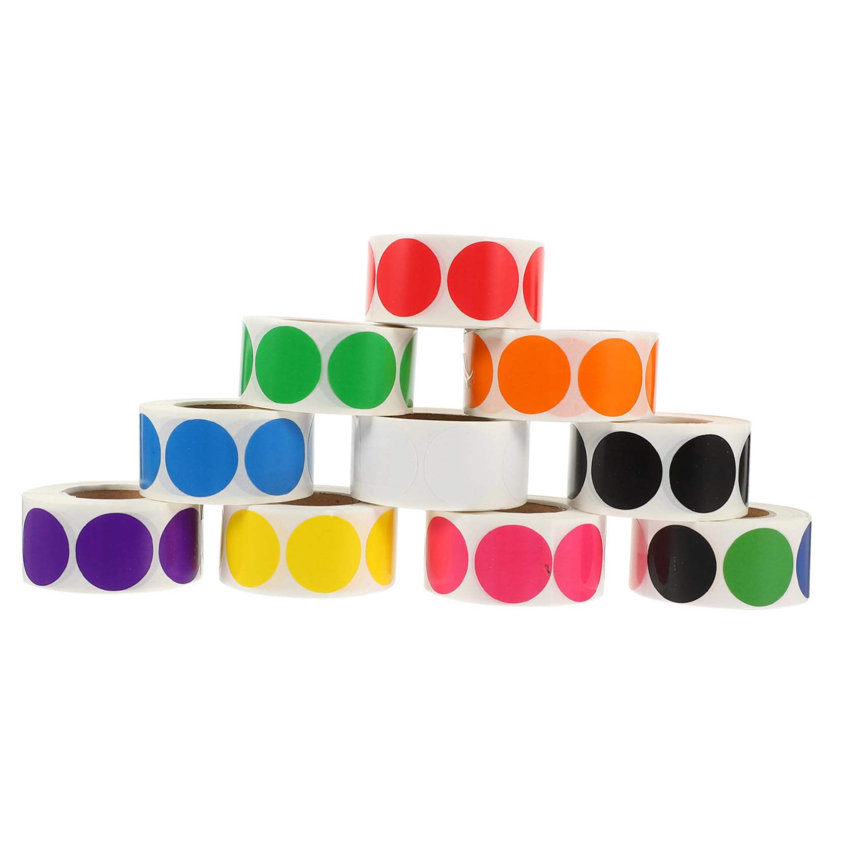 10rouleaux Autocollants Ronds Colorés Adhésifs Lot Étiquettes à Pois Multicolores Pour Organisation Et Bricolage Étiquettes Code-couleur Pratiques