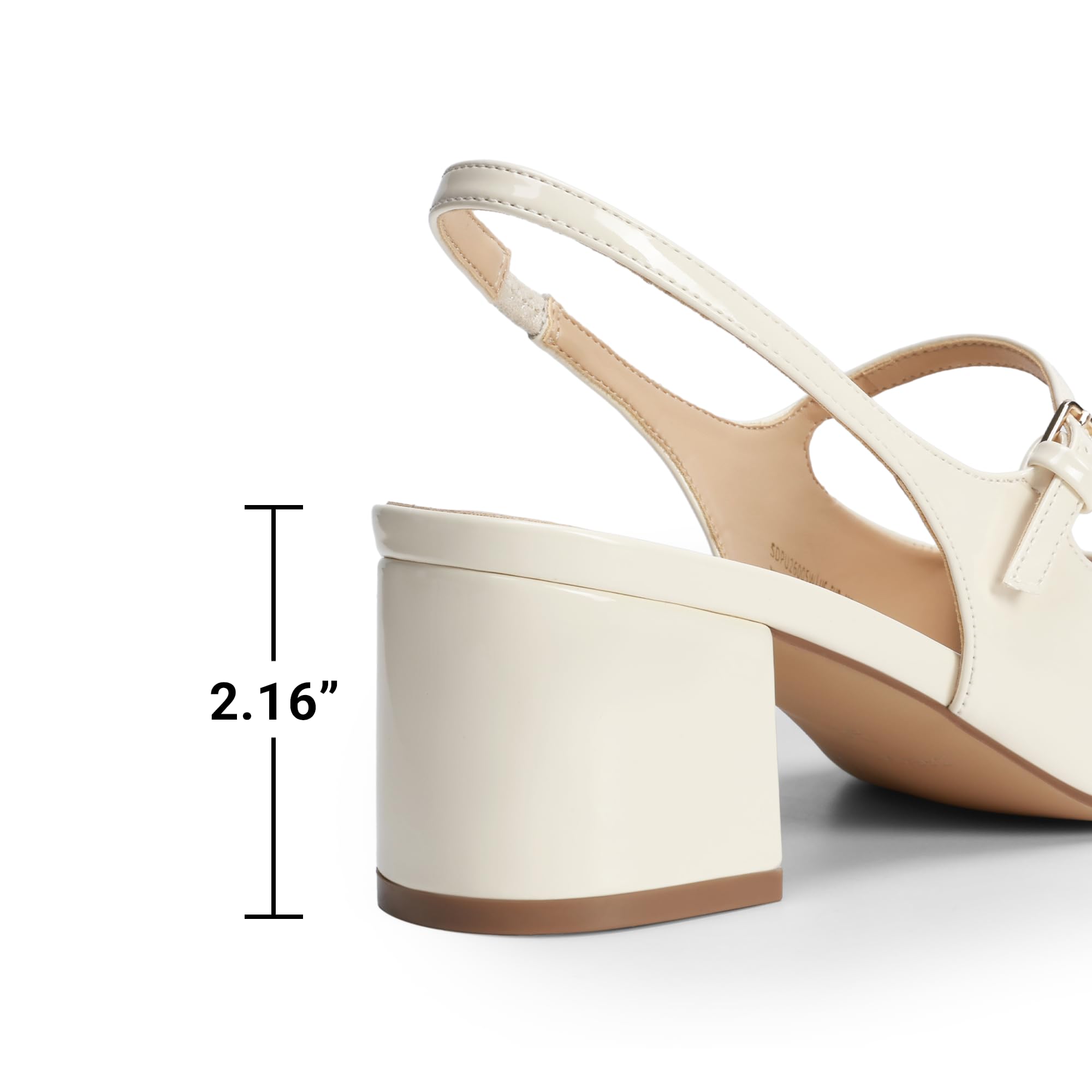 DREAM PAIRS Zapatos de Tacón Bajo Tipo Mary Jane para Mujer, con Tira Trasera, Punta Cuadrada, Ideales para Bodas, Fiestas, Trabajo y Oficina.