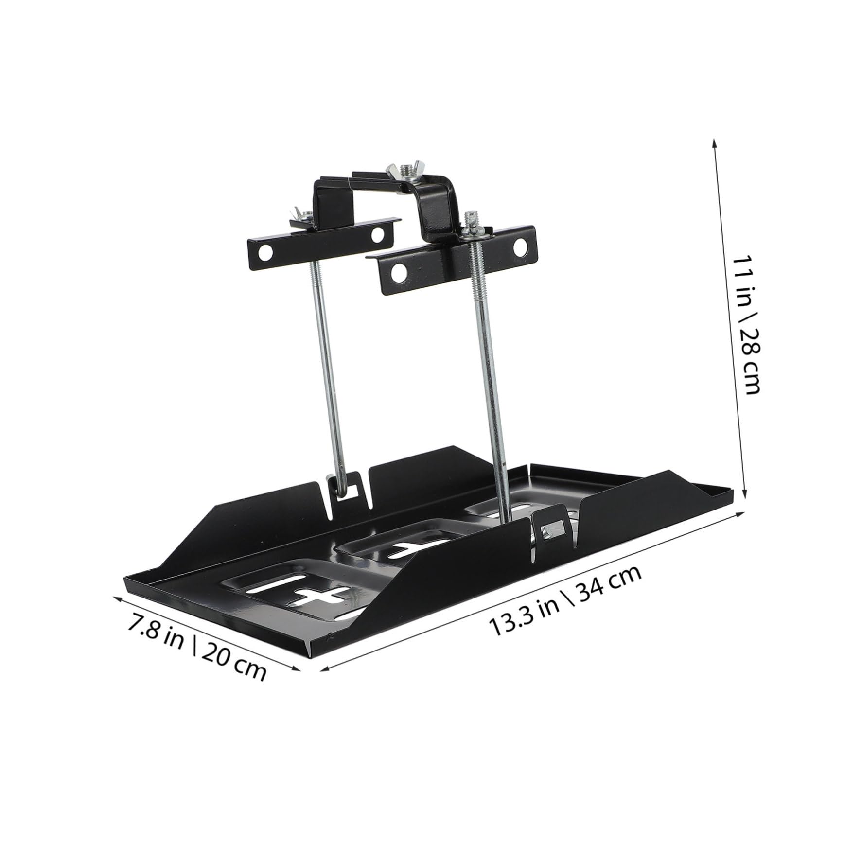 Support de Fixation en Fer Noir 1 Set pour Batterie de Voiture