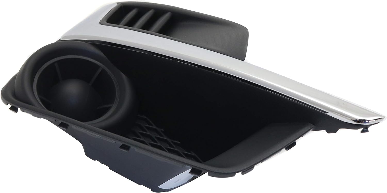 Evan Fischer Fog Light Cover Compatible With 2015-2016 Subaru Impreza, Textured Black With chrome molding Front Passenger Side SU1039109