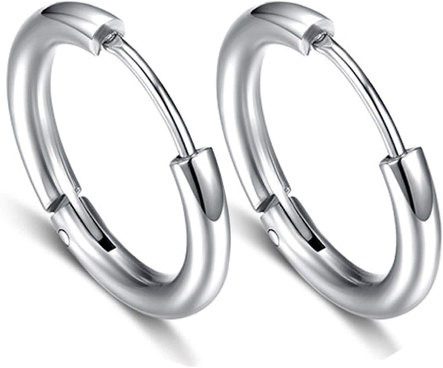 Daesar Stainless Steel Earrings Ear Pierce Men Earrings Hoop Silver