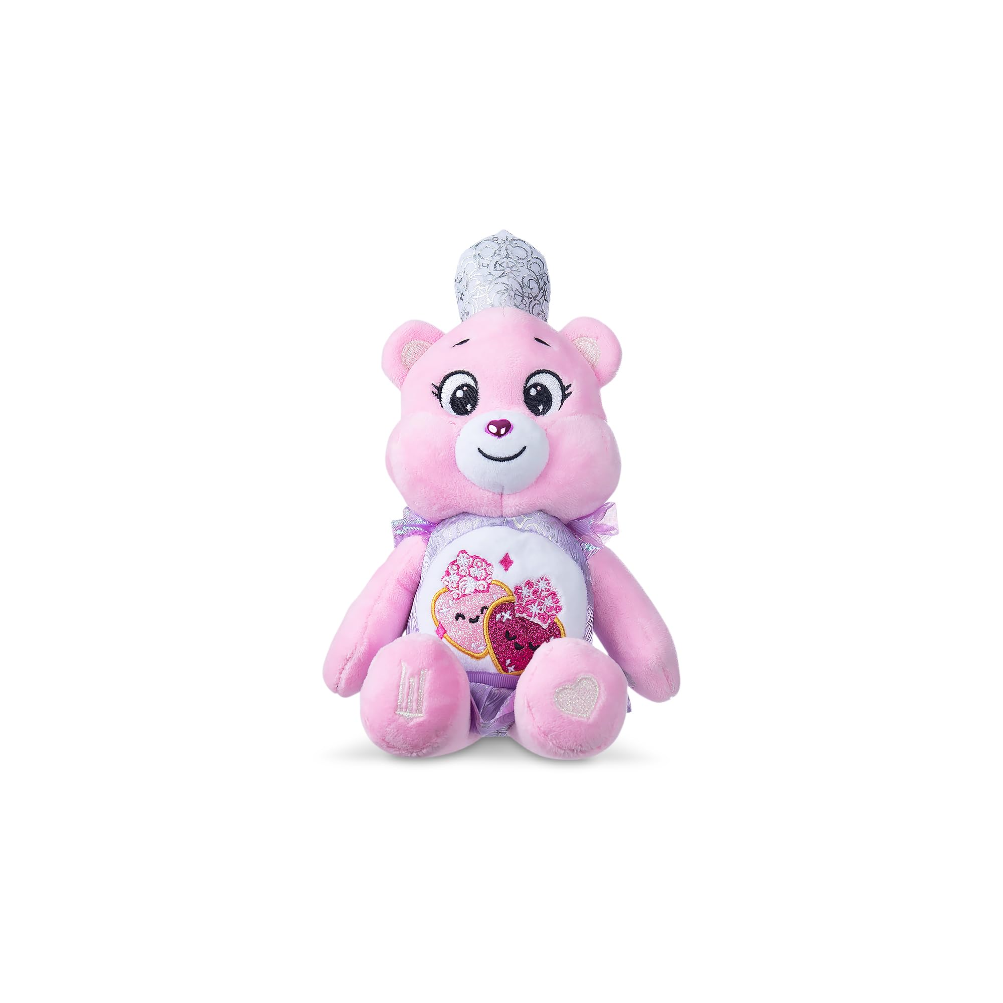 Basic Fun Care Bears x Wicked 22cm Plush – Love-a-Lot Bear as Glinda – Collectible Soft Toy from the Care Bears x Wicked Collaboration, Pink